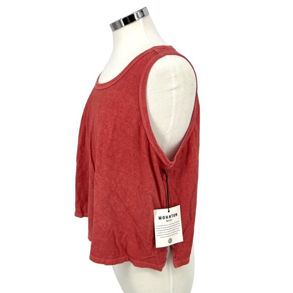 Mohnton Made Washed Look Hemp Cotton Tank Top Bright Madder Red Size 1X NWT - Picture 5 of 12